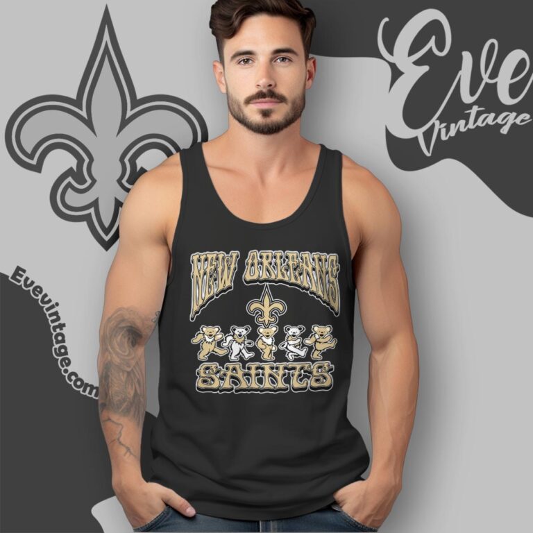 Dancing Bears New Orleans Saints Grateful Dead Shirt Tank Top Racerback Dancing Bears New Orleans Saints Grateful Dead Shirt Tank Top Racerback