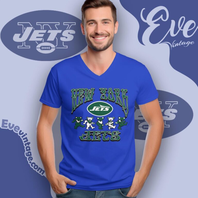 Dancing Bears New York Jets Grateful Dead Shirt V Neck TShirt Dancing Bears New York Jets Grateful Dead Shirt V Neck TShirt