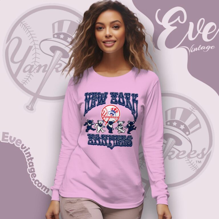 Dancing Bears New York Yankees Grateful Dead Shirt Long Sleeve Tee Dancing Bears New York Yankees Grateful Dead Shirt Long Sleeve Tee
