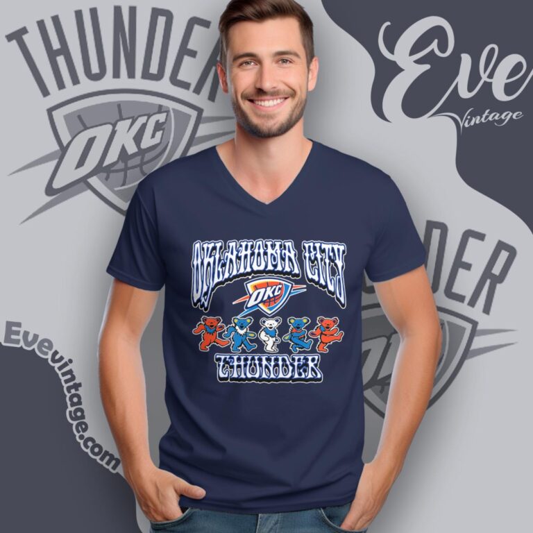 Dancing Bears Oklahoma City Thunder Grateful Dead Shirt V Neck TShirt Dancing Bears Oklahoma City Thunder Grateful Dead Shirt V Neck TShirt