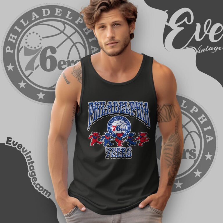 Dancing Bears Philadelphia 76ers Grateful Dead Shirt Tank Top Racerback Dancing Bears Philadelphia 76ers Grateful Dead Shirt Tank Top Racerback