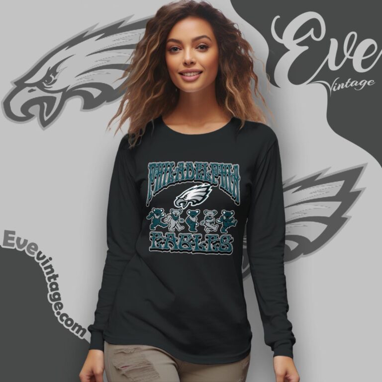 Dancing Bears Philadelphia Eagles Grateful Dead Shirt Long Sleeve Tee Dancing Bears Philadelphia Eagles Grateful Dead Shirt Long Sleeve Tee