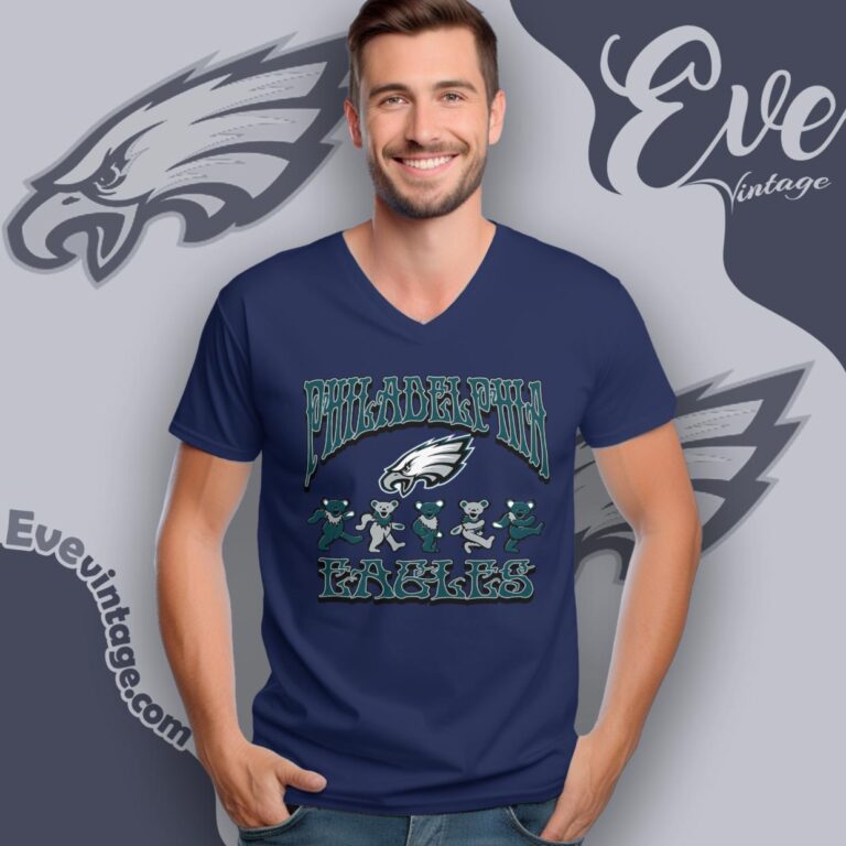 Dancing Bears Philadelphia Eagles Grateful Dead Shirt V Neck TShirt Dancing Bears Philadelphia Eagles Grateful Dead Shirt V Neck TShirt