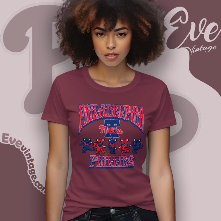 Dancing Bears Philadelphia Phillies Grateful Dead Shirt Women T Shirt Dancing Bears Philadelphia Phillies Grateful Dead Shirt Women T Shirt