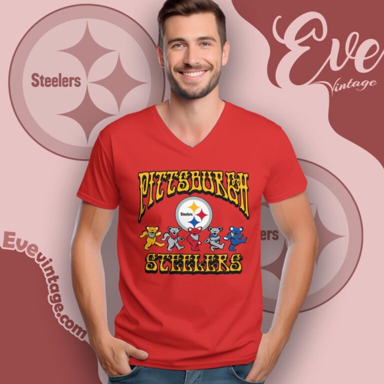 Dancing Bears Pittsburgh Steelers Grateful Dead Shirt V Neck TShirt Dancing Bears Pittsburgh Steelers Grateful Dead Shirt V Neck TShirt