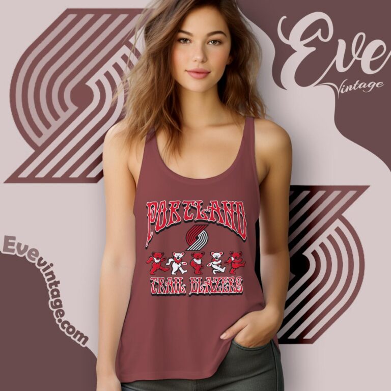 Dancing Bears Portland Trail Blazers Grateful Dead Shirt Tank Top Racerback Dancing Bears Portland Trail Blazers Grateful Dead Shirt Tank Top Racerback