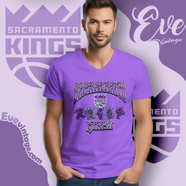 Dancing Bears Sacramento Kings Grateful Dead Shirt V Neck TShirt Dancing Bears Sacramento Kings Grateful Dead Shirt V Neck TShirt
