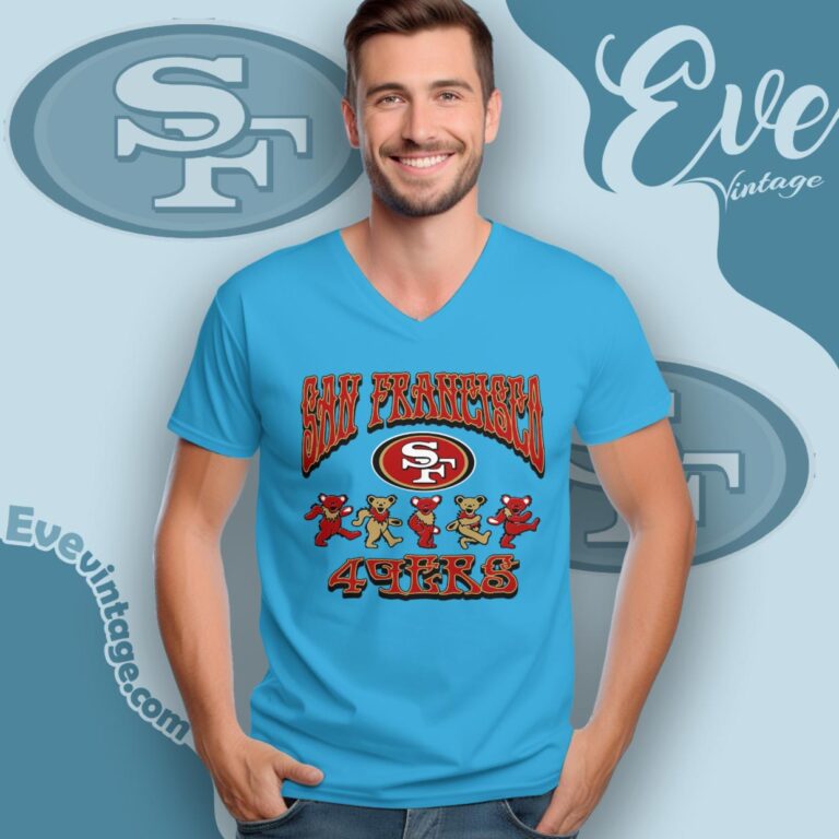 Dancing Bears San Francisco 49ers Grateful Dead Shirt V Neck TShirt Dancing Bears San Francisco 49ers Grateful Dead Shirt V Neck TShirt
