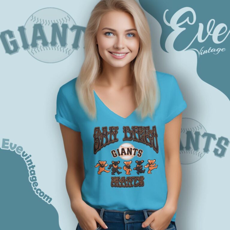 Dancing Bears San Francisco Giants Grateful Dead Shirt V Neck TShirt Dancing Bears San Francisco Giants Grateful Dead Shirt V Neck TShirt