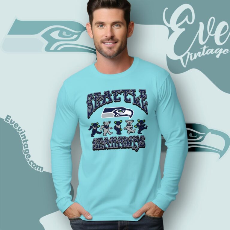 Dancing Bears Seattle Seahawks Grateful Dead Shirt Long Sleeve Tee Dancing Bears Seattle Seahawks Grateful Dead Shirt Long Sleeve Tee