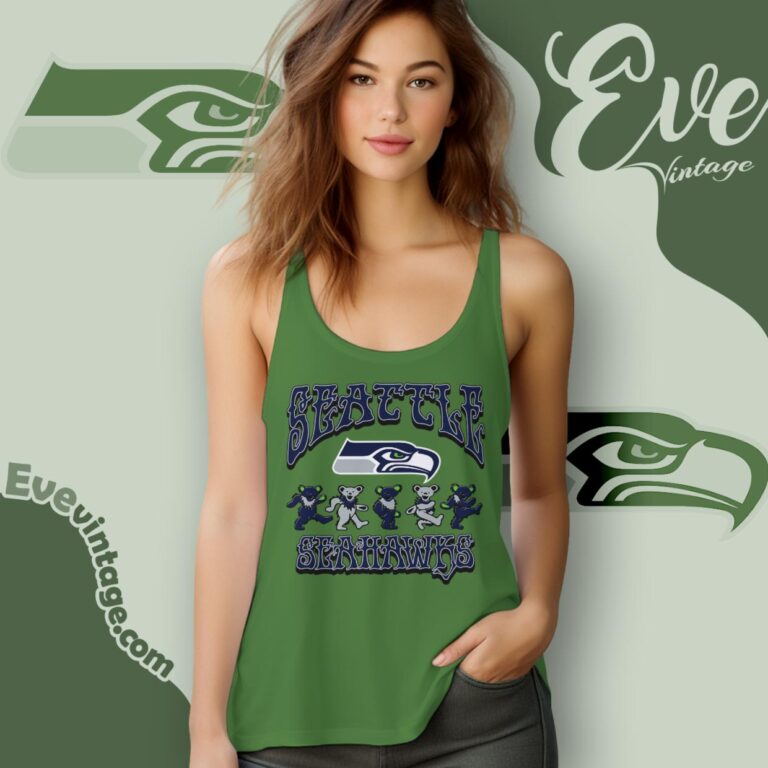 Dancing Bears Seattle Seahawks Grateful Dead Shirt Tank Top Racerback Dancing Bears Seattle Seahawks Grateful Dead Shirt Tank Top Racerback