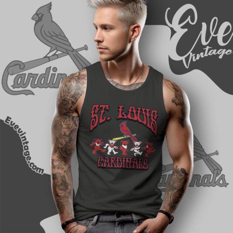 Dancing Bears St Louis Cardinals Grateful Dead Shirt Tank Top Racerback Dancing Bears St Louis Cardinals Grateful Dead Shirt Tank Top Racerback