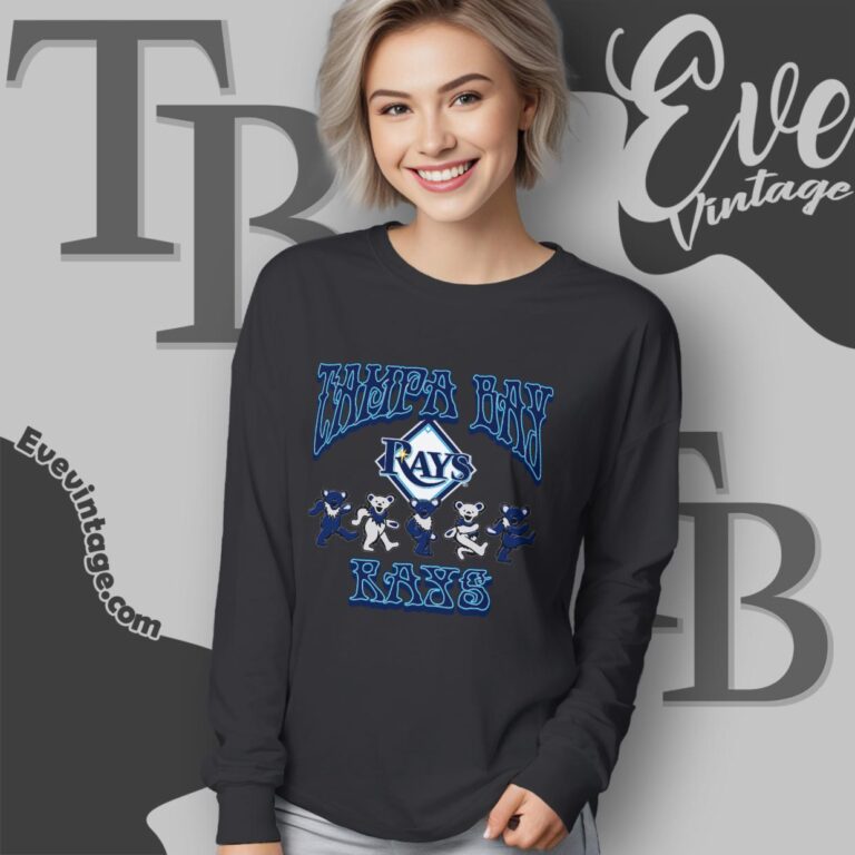 Dancing Bears Tampa Bay Rays Grateful Dead Shirt Long Sleeve Tee Dancing Bears Tampa Bay Rays Grateful Dead Shirt Long Sleeve Tee