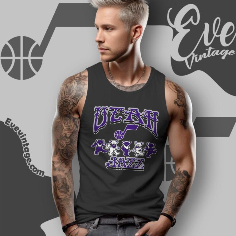 Dancing Bears Utah Jazz Grateful Dead Shirt Tank Top Racerback Dancing Bears Utah Jazz Grateful Dead Shirt Tank Top Racerback