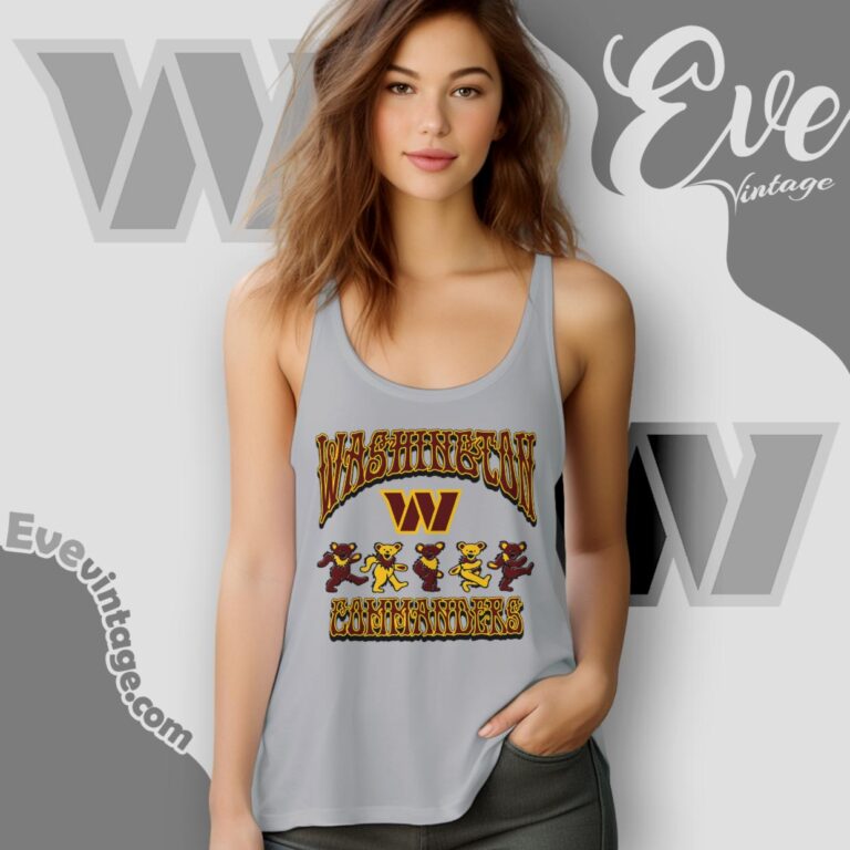 Dancing Bears Washington Commanders Grateful Dead Shirt Tank Top Racerback Dancing Bears Washington Commanders Grateful Dead Shirt Tank Top Racerback