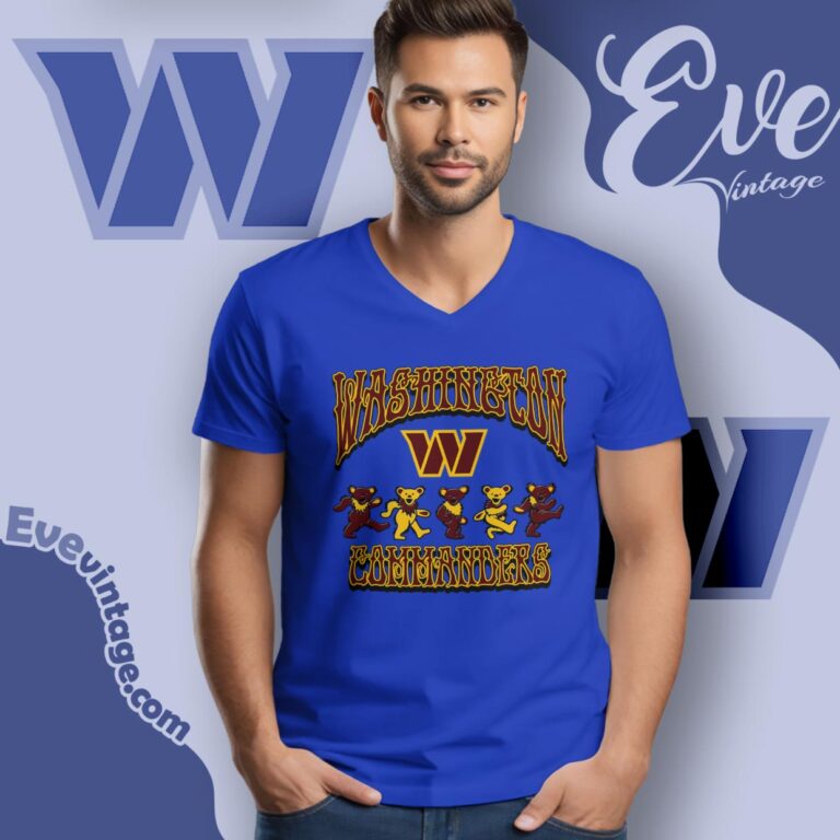 Dancing Bears Washington Commanders Grateful Dead Shirt V Neck TShirt Dancing Bears Washington Commanders Grateful Dead Shirt V Neck TShirt