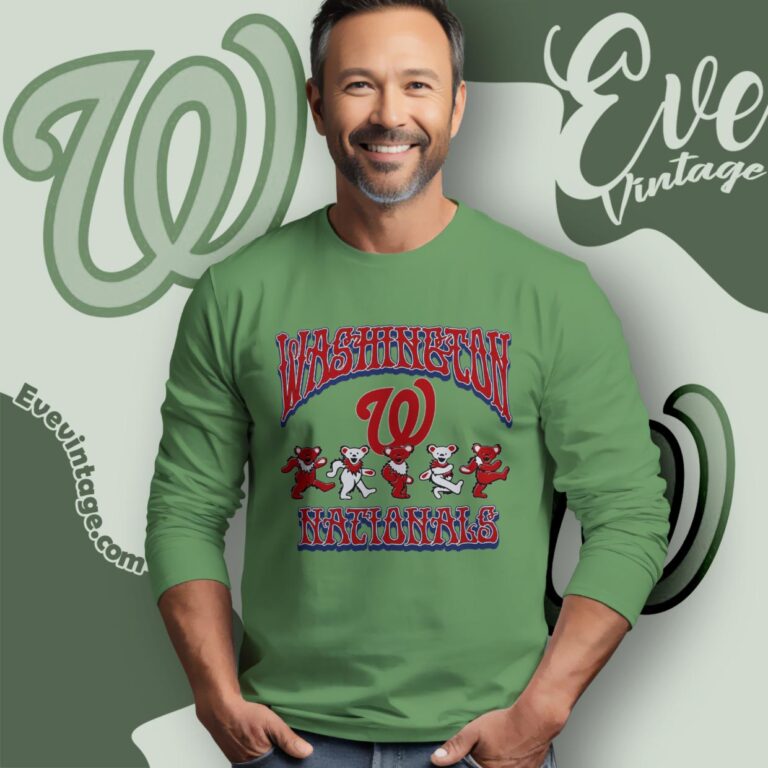 Dancing Bears Washington Nationals Grateful Dead Shirt Long Sleeve Tee Dancing Bears Washington Nationals Grateful Dead Shirt Long Sleeve Tee