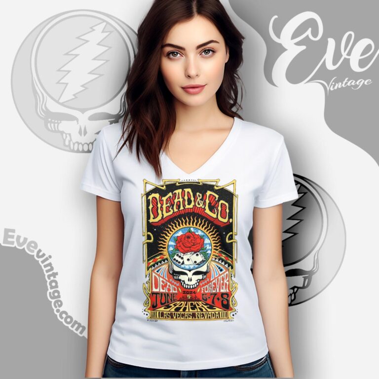 Dead And Co Live At Sphere Shirt Las Vegas June 2024 Poster V Neck TShirt Dead And Co Live At Sphere Shirt Las Vegas June 2024 Poster V Neck TShirt