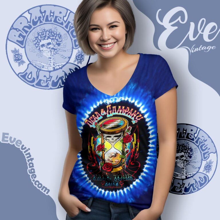 Dead And Company 2017 Fall Tour Official Tie Dye V Neck TShirt Dead And Company 2017 Fall Tour Official Tie Dye V Neck TShirt