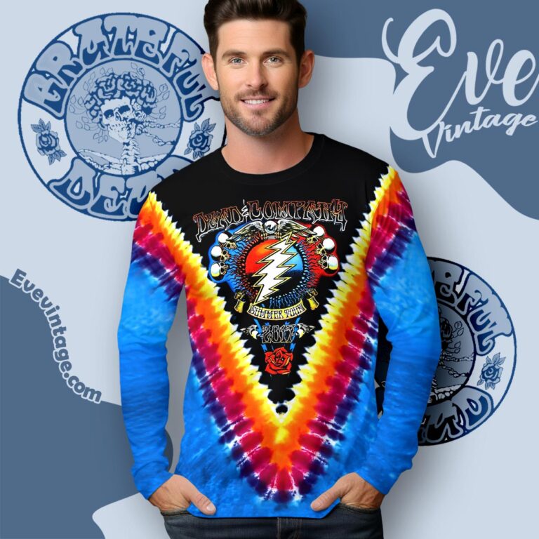 Dead And Company Summer Tour 2017 Official Tie Dye Long Sleeve Tee Dead And Company Summer Tour 2017 Official Tie Dye Long Sleeve Tee