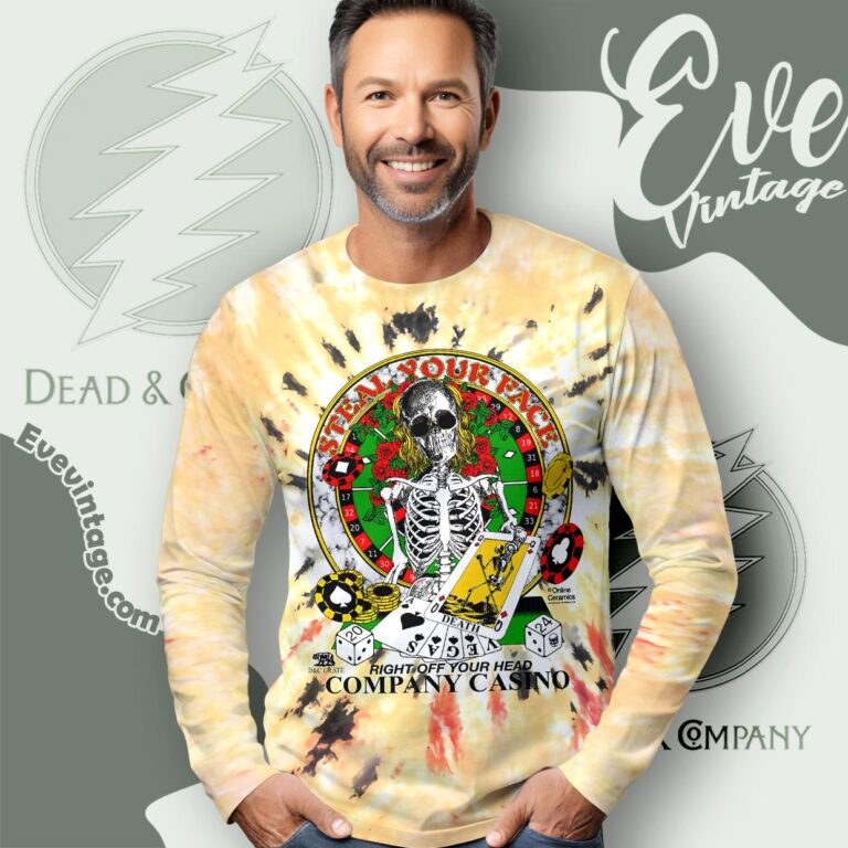 Dead Co 2024 Company Casio Right Of Your Head Tie dye Long Sleeve Tee Dead Co 2024 Company Casio Right Of Your Head Tie dye Long Sleeve Tee