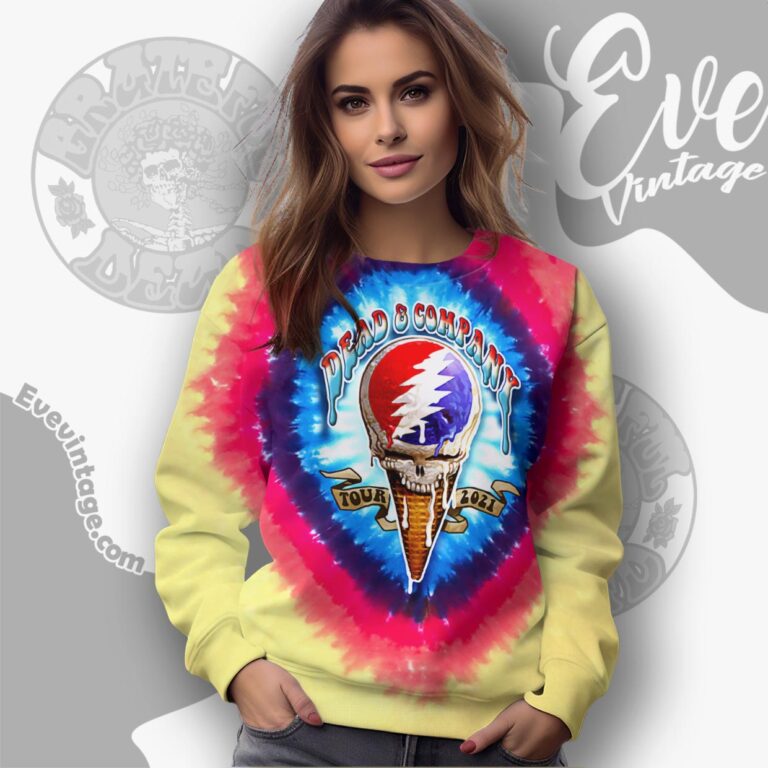 Dead Company Ice Cream Stealie Tour 2021 Tie dye Shirt Sweatshirt Dead Company Ice Cream Stealie Tour 2021 Tie dye Shirt Sweatshirt