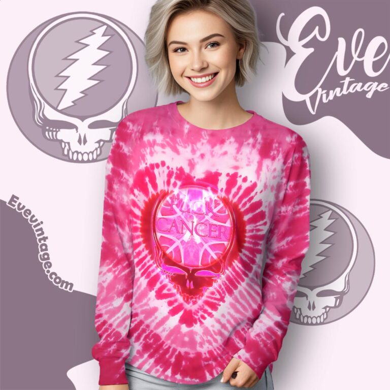Deadhead Beat Cancer Steal Your Face Tie dye Long Sleeve tee Deadhead Beat Cancer Steal Your Face Tie dye Long Sleeve tee