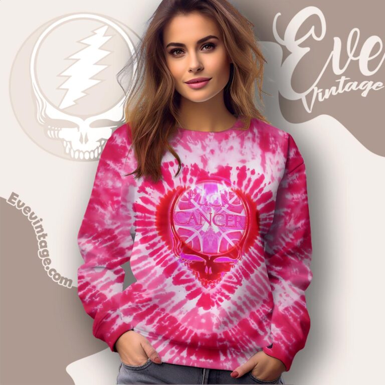 Deadhead Beat Cancer Steal Your Face Tie dye Sweatshirt Deadhead Beat Cancer Steal Your Face Tie dye Sweatshirt