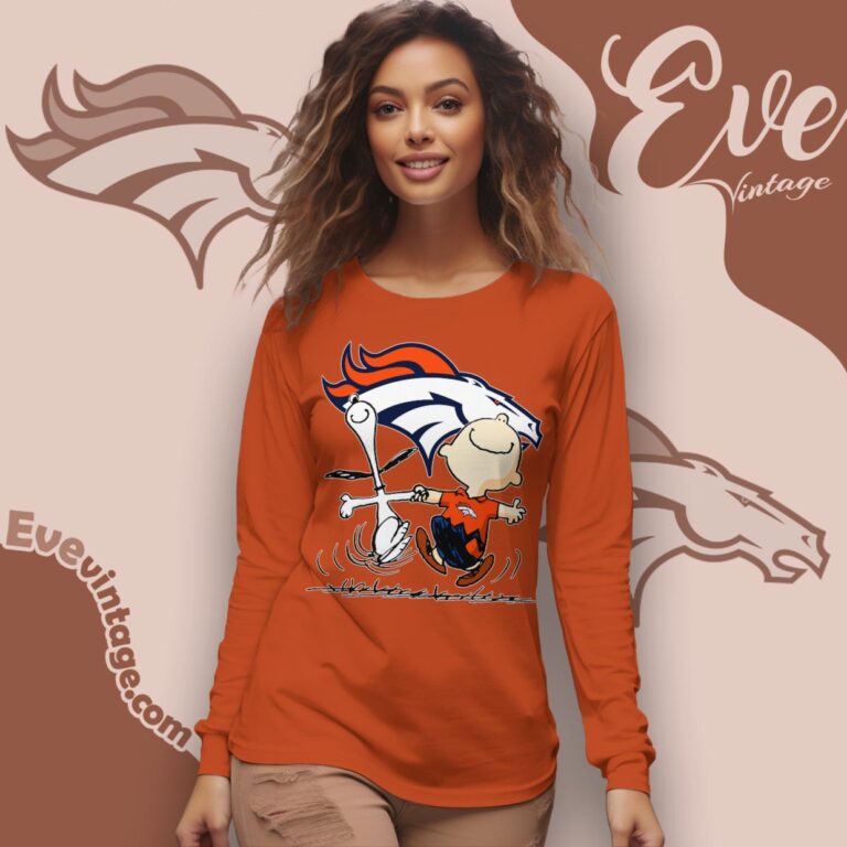 Denver Broncos Charlie Brown Snoopy Happy Dancing Shirt Long Sleeve Tee Denver Broncos Charlie Brown Snoopy Happy Dancing Shirt Long Sleeve Tee