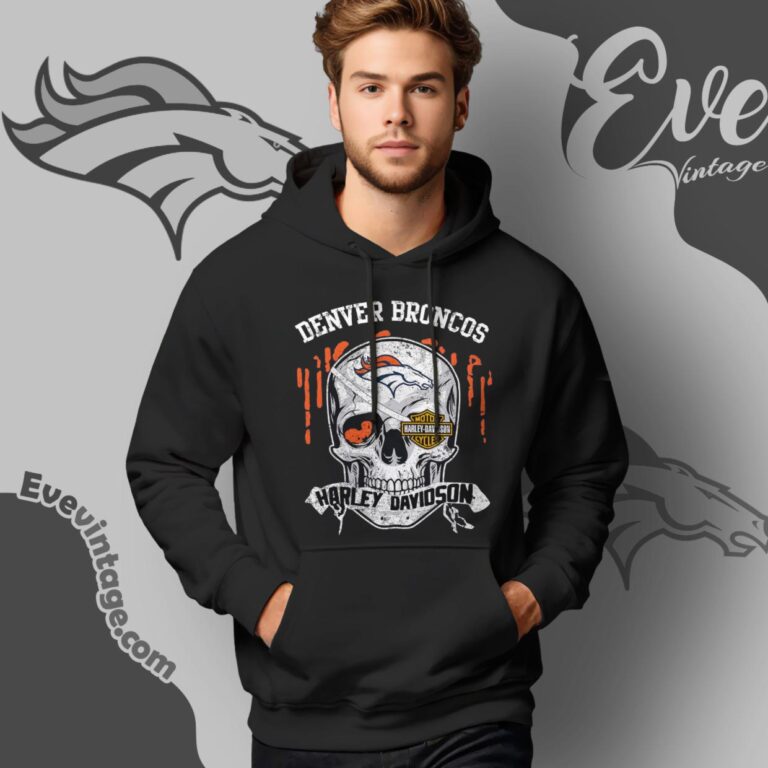 Denver Broncos Harley Davidson Skull Shirt Hoodie Denver Broncos Harley Davidson Skull Shirt Hoodie