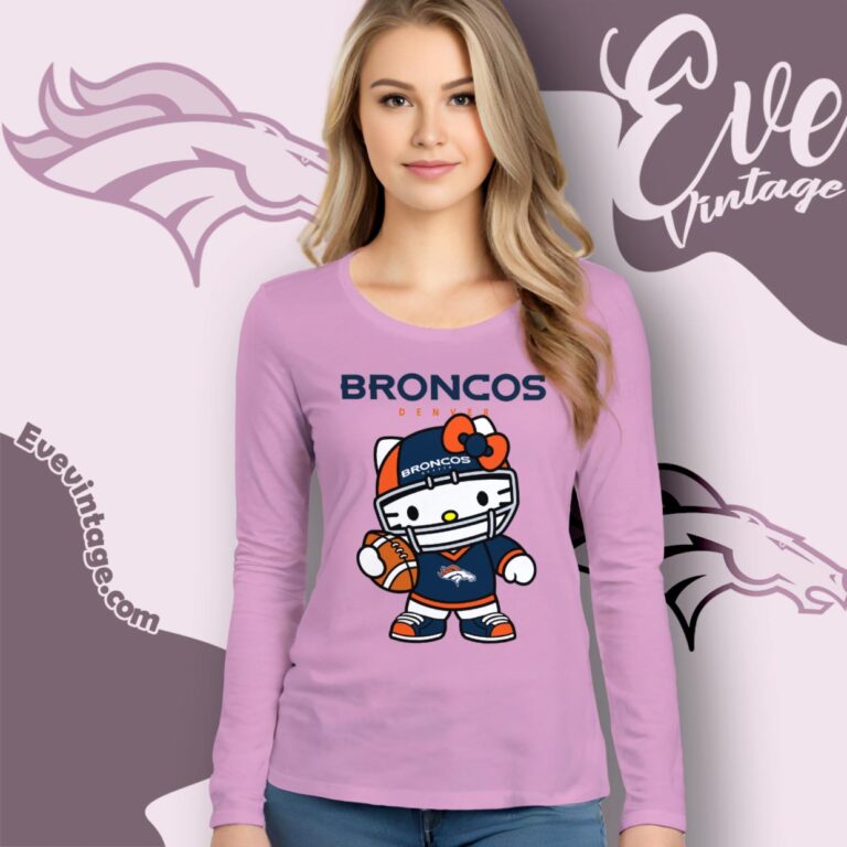 Denver Broncos Hello Kitty Shirt Long Sleeve Tee Denver Broncos Hello Kitty Shirt Long Sleeve Tee