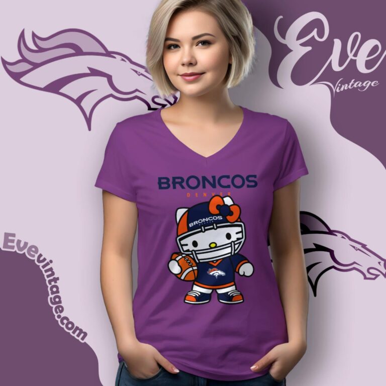 Denver Broncos Hello Kitty Shirt V Neck TShirt Denver Broncos Hello Kitty Shirt V Neck TShirt