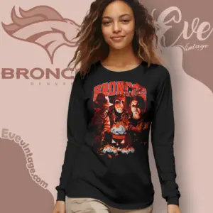Denver Broncos Horror Halloween Long Sleeve Tee