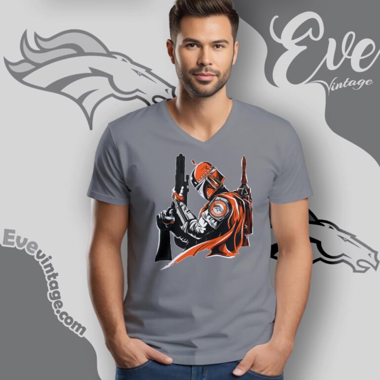 Denver Broncos Mandalorian Star Wars Shirt V Neck TShirt Denver Broncos Mandalorian Star Wars Shirt V Neck TShirt