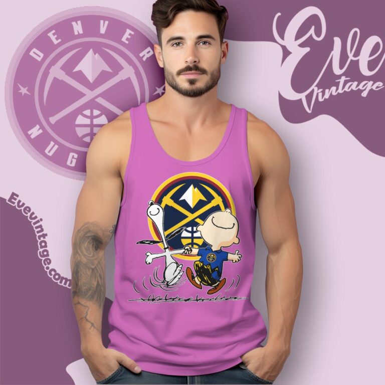 Denver Nuggets Charlie Brown Snoopy Happy Dancing Shirt Tank Top Racerback Denver Nuggets Charlie Brown Snoopy Happy Dancing Shirt Tank Top Racerback