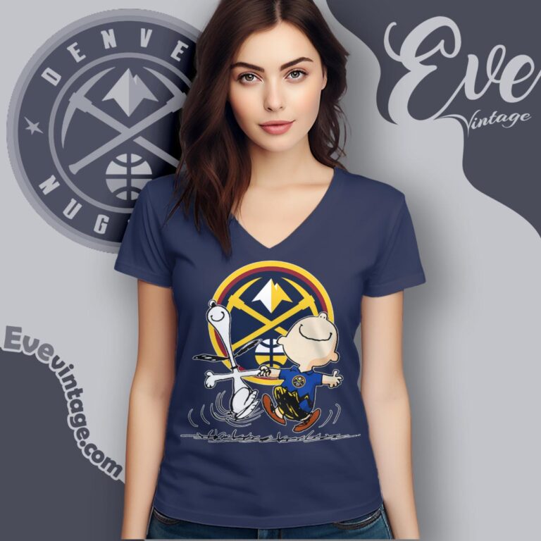 Denver Nuggets Charlie Brown Snoopy Happy Dancing Shirt V Neck TShirt Denver Nuggets Charlie Brown Snoopy Happy Dancing Shirt V Neck TShirt