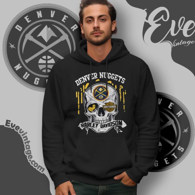 Denver Nuggets Harley Davidson Skull Hoodie Denver Nuggets Harley Davidson Skull Hoodie