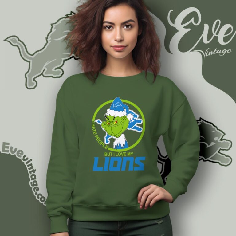 Detroit Lions Christmas Grinch Shirt I Hate People But I Love My Lions Sweatshirt Detroit Lions Christmas Grinch Shirt I Hate People But I Love My Lions Sweatshirt