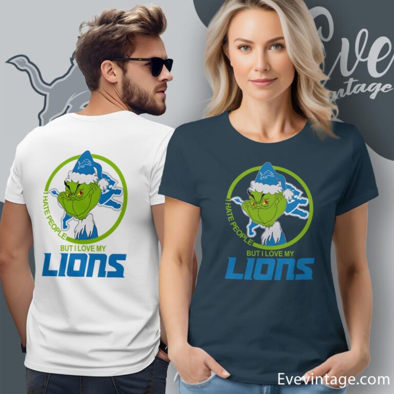 Detroit Lions Christmas Grinch Shirt I Hate People But I Love My Lions Women T Shirt Detroit Lions Christmas Grinch Shirt I Hate People But I Love My Lions Women T Shirt