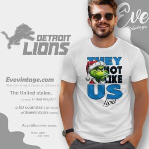 Detroit Lions Grinch Shirt, They Not Like Us Lionmas Christmas Tee Detroit Lions Grinch Shirt, They Not Like Us Lionmas Christmas Tee