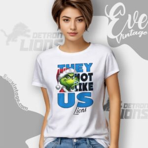 Detroit Lions Grinch Shirt They Not Like Us Lionmas Christmas Tee Women T shirt