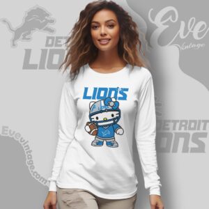 Detroit Lions Hello Kitty Shirt 1 Detroit Lions Hello Kitty Long Sleeve Tee