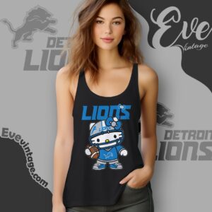Detroit Lions Hello Kitty Shirt 3 Detroit Lions Hello Kitty Tank Top Racerback