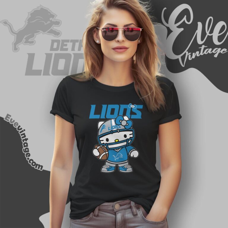Detroit Lions Hello Kitty Women T shirt Detroit Lions Hello Kitty Women T shirt