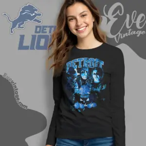 Detroit Lions Horror Halloween Long Sleeve Tee