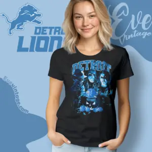 Detroit Lions Horror Halloween Women T shirt