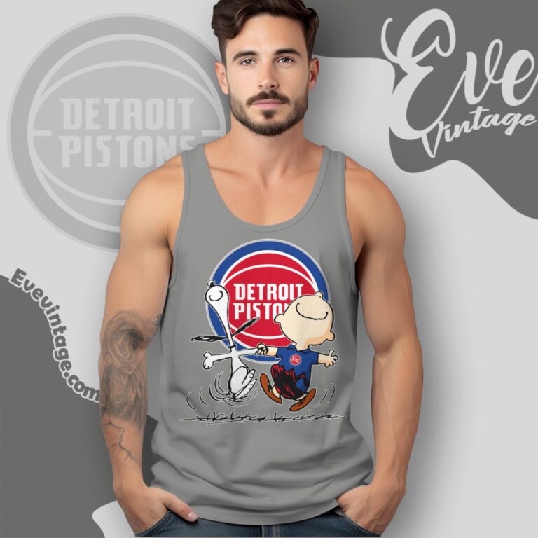 Detroit Pistons Charlie Brown Snoopy Happy Dancing Shirt Tank Top Racerback Detroit Pistons Charlie Brown Snoopy Happy Dancing Shirt Tank Top Racerback
