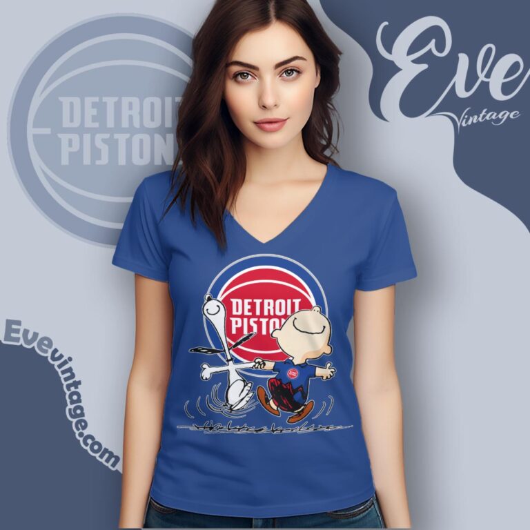 Detroit Pistons Charlie Brown Snoopy Happy Dancing Shirt V Neck TShirt Detroit Pistons Charlie Brown Snoopy Happy Dancing Shirt V Neck TShirt