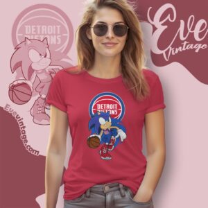 Detroit Pistons Sonic The Hedgehog Shirt Women T shirt