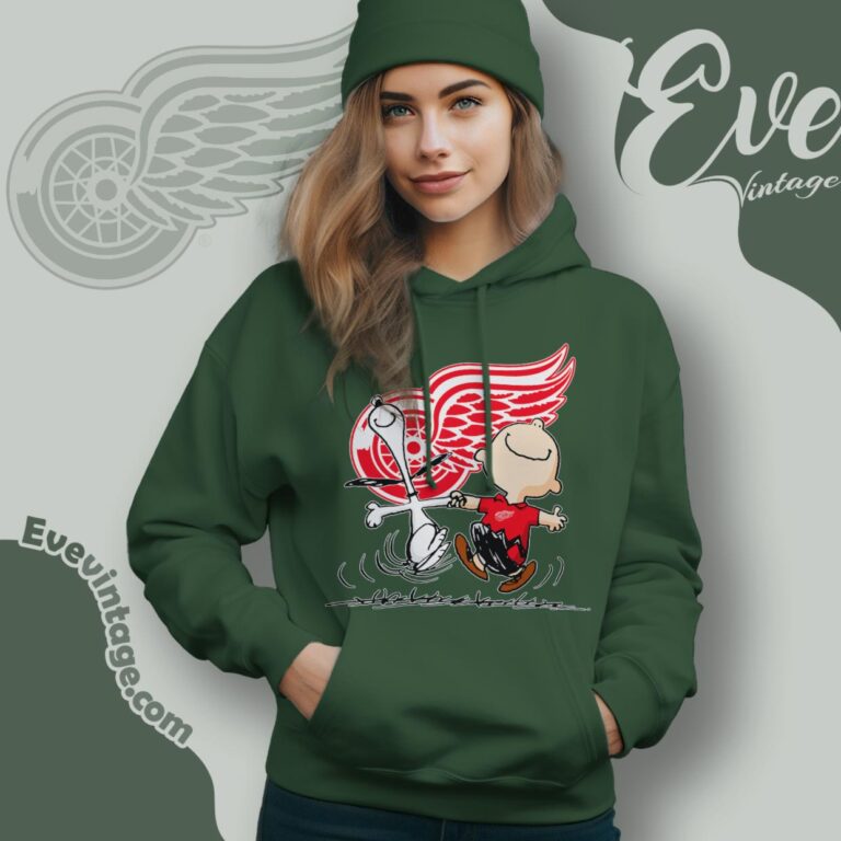 Detroit Red Wings Charlie Brown Snoopy Happy Dancing Shirt Hoodie Detroit Red Wings Charlie Brown Snoopy Happy Dancing Shirt Hoodie
